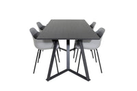 Spisegruppe Comfort & Marina 2-pakk 180 x 90 – grå og svart