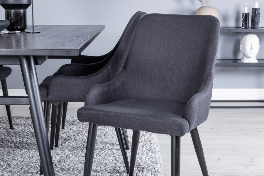 Spisestol Plaza 2-pakk – svart