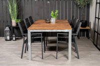 Spisestol Zenia 2-pakk – svart + Spisebord rektangulært 200 × 100 – natur