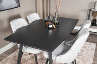 Spisegruppe Inca & Velvet Deluxe 160 x 85 2-pakk – svart og grå