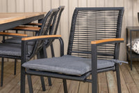 Spisestol Dallas & Panama 2-pakk + rektangulært spisebord 224 x 100 – svart