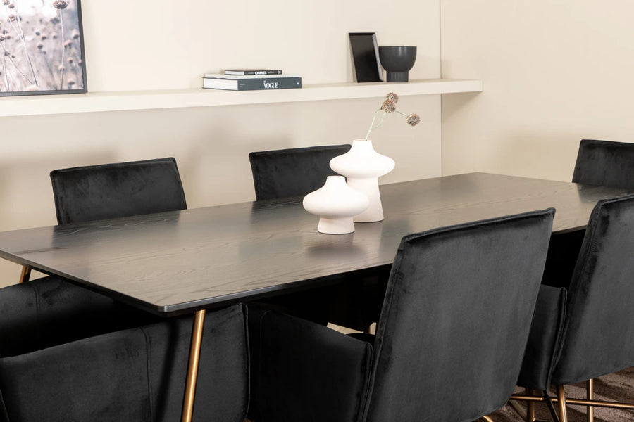 Spisegruppe Petra 190 x 90 – svart