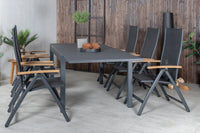Posisjonsstol Panama & Marbella 2-pakk + Spisebord 160 x 100 – svart