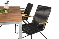 Spisegruppe Zenia 200 × 100 + spisestol 2-pakk – natur og svart