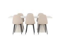 Spisegruppe Polar & Olga 2-pakk 200 x 90 – beige og hvit