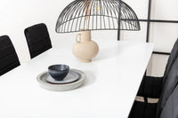 Spisegruppe Jimmy & Windu 195 x 90 + spisestol 2-pakk – hvit og svart