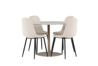Spisestol Polar & Lycke 2-pakk + Spisebord rundt ⌀110 – beige