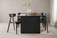 Spisestol Ursholmen & Vail 2-pakk + Rektangulært spisebord 200 × 100 – svart