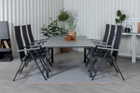 Posisjonsstol Albany & Levels 2-pakk + Spisebord 160 x 100 – svart