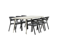 Spisegruppe Slit & Lina 200 x 90 – svart og beige