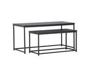 Sofabord Stål Bord 1: 100 cm Bord 2: 75 cm x Bord 1: 43 cm Bord 2: 33 – svart