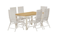 Spisestol Break & Panama 2-pakk + Rektangulært spisebord 160 x 90 – beige og natur
