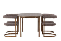 Spisegruppe oval 180 x 90 + 2-pakk spisestoler – natur og brun