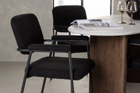 Spisegruppe oval 180 x 90 2-pakk – lys grå og svart