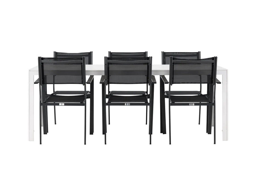 Spisegruppe Copacabana & Break 2-pakk 205 x 90 – svart og hvit