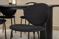Spisestol Vault & Bianca 2-pakk + Spisebord ovalt 200 x 90 – svart