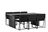 Spisestol 2-pakk + rektangulært spisebord 200 × 100 – svart