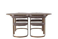 Spisegruppe oval 180 x 90 + 2-pakk spisestoler – natur og brun