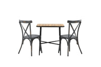 Kafébord Holmbeck & Tablas 70 x 55 + spisestol 2-pakk – natur og mørk grå