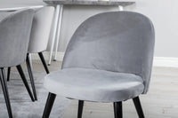 Spisegruppe Polar & Velvet rektangulær 180 x 90 med 2-pakk spisestoler – hvit og grå