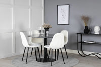 Spisestol Polar & Estelle 2-pakk + Spisebord rundt ⌀106 – hvit og mørk grå