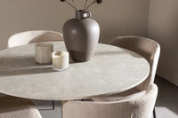 Spisestol Modesto & Lycke 2-pakk + Spisebord rundt ⌀110 – beige