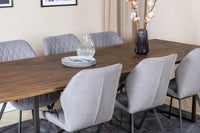 Spisestol Gemma & Padang 2-pakk + Spisebord 250 x 100 – grå og natur