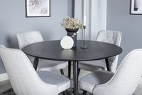 Spisegruppe Dipp & Velvet Deluxe Rund ⌀115 2-pakk – svart og grå