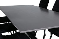 Spisestol 2-pakk + Rektangulært spisebord 180 x 90 – svart