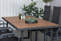 Spisebord Copacabana rektangulært 200 × 100 + reklinerstol 2-pakk – natur og svart