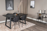 Spisestol Vault & Inca 2-pakk + Rektangulært spisebord 160 x 85 – svart