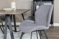 Spisegruppe Gemma & Marina 2-pakk + rektangulært spisebord 180 x 90 – grå og natur