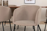 Spisegruppe Berit & Uno 200 x 90 – beige og natur