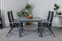 Posisjonsstol Albany & Levels 2-pakk + Spisebord 160 x 100 – svart