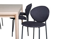 Spisebord 170 x 95 + 2-pakk spisestoler – hvitvasket og svart
