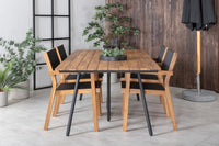 Spisestol Venice & Chan 2-pakk + rektangulært spisebord 200 × 100 – natur