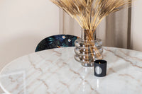 Spisestol Velvet & Estelle 2-pakk – svart + Spisebord rundt ⌀106 – hvit
