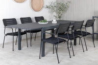 Spisestol Nicke & Marbella 2-pakk + rektangulært spisebord 160 x 100 – svart