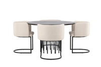 Spisegruppe rund ⌀120 – mocca og beige