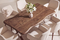 Spisestol Tomorrow & Fiona 2-pakk – beige + Spisebord rektangulært 180 x 90 – walnut