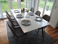 Spisestol Polar 2-pakk + Rektangulært spisebord 180 x 90 – grå og hvit