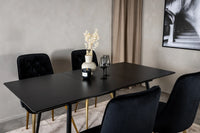 Spisegruppe Silar & Velvet Deluxe 120 x 80 – svart
