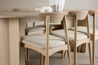 Spisestol Ven & Tyresö 2-pakk + Spisebord ovalt 220 x 100 – hvitvasket