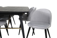Spisegruppe Gold & Velvet 180 x 85 – svart og lys grå