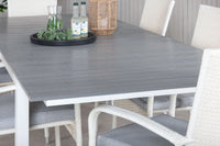 Spisebord Levels & Anna 160 x 100 + 2-pakk spisestol – hvit