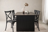 Spisestol 2-pakk + Rektangulært spisebord 200 × 100 – svart