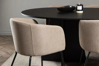 Spisegruppe Berit & Bootcut + Ovalt 230 x 115 – beige og svart