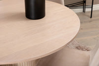 Spisebord Bianca & Polar rundt ⌀110 + Spisestol 2-pakk – whitewash og beige