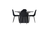 Spisestol Polar & Matilda 2-pakk + spisebord rundt ⌀130 – svart