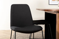 Spisestol Muce & Bianca 2-pakk – svart + Spisebord ovalt 200 x 90 – valnøtt